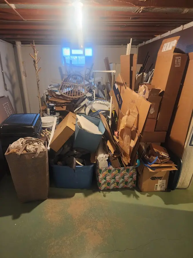 Roll-off dumpster container at job site for 15 Yard Dumpster Rental in Point Pleasant Beach